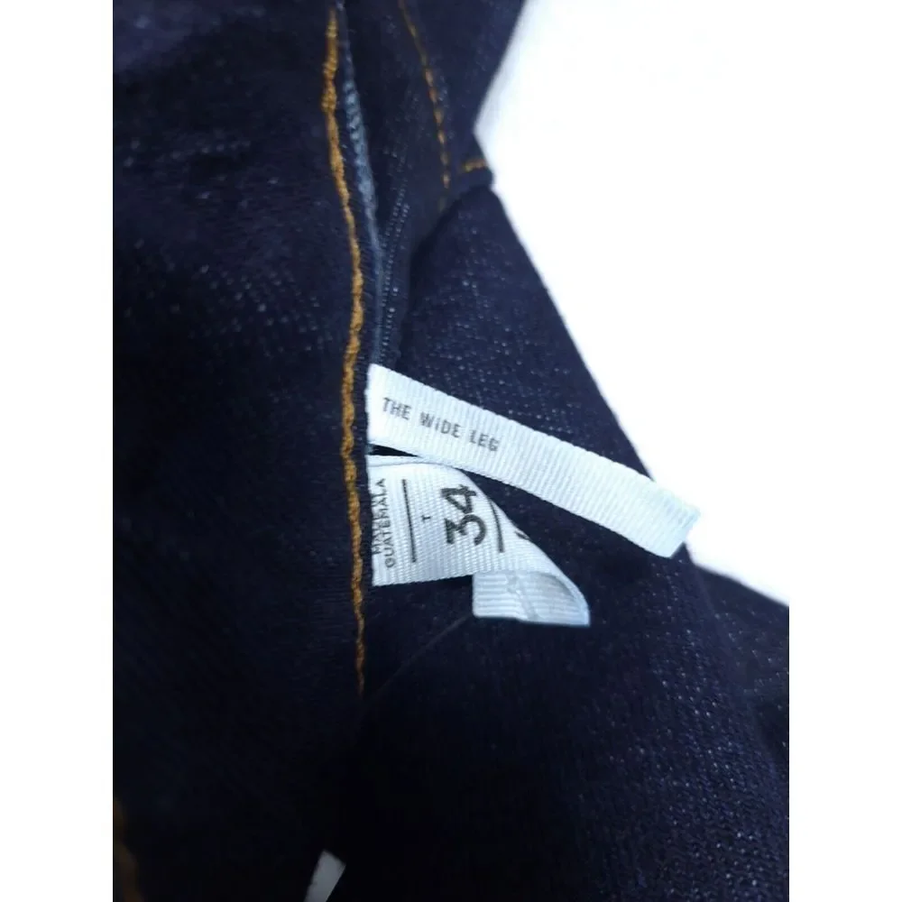 Ann Taylor Loft Jeans Woman's 34 ACT‎ 40 Dark Indigo Blue The Wide Leg High Rise - Picture 4 of 13